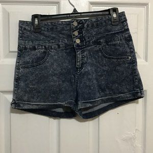 High-Waisted Acid Wash Jean Shorts